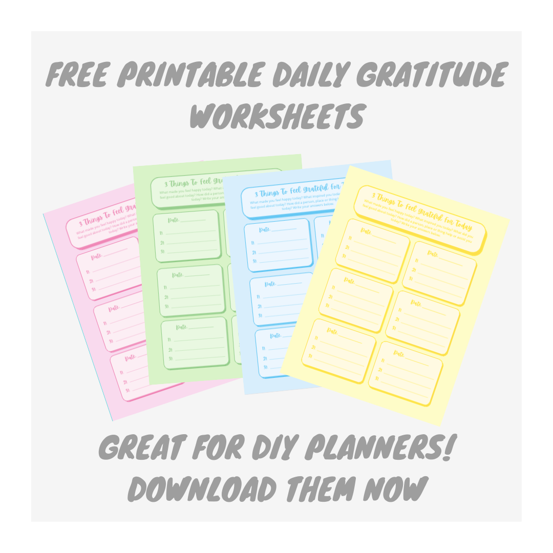 Free Gratitude List Printable Template Planner Pages