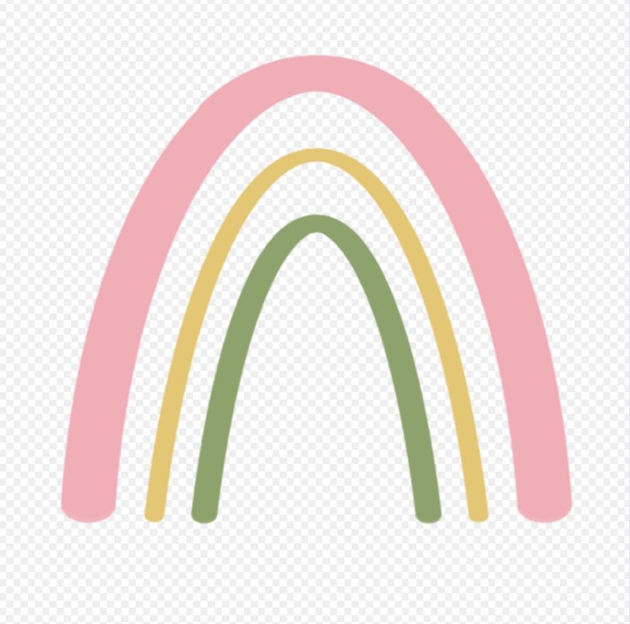 Pretty Muted Rainbow Design Element Clip Art