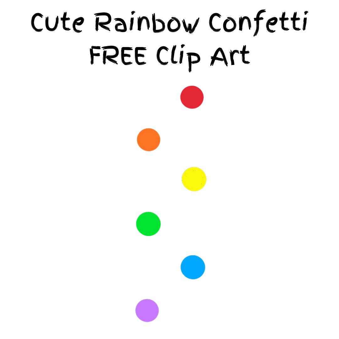 Cute Rainbow Dot Confetti Clip Art Design Element