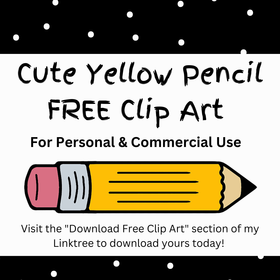 Cute Yellow Pencil Clip Art Design Element