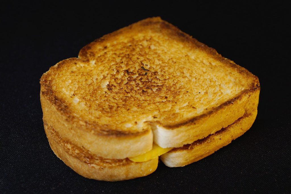 Picture of a toasted cheese sandwhich