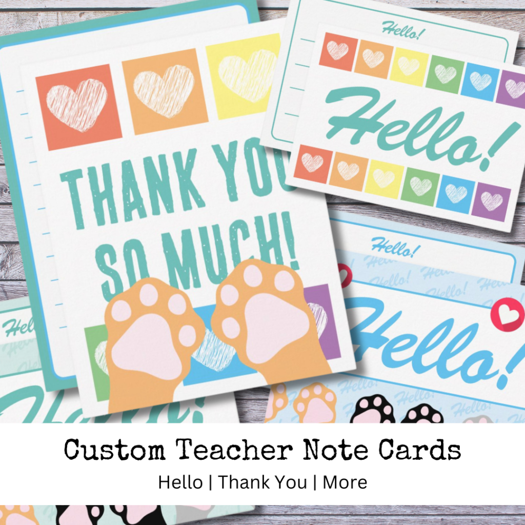 Custom Lined Note Cards For Teacher & Classroom pic