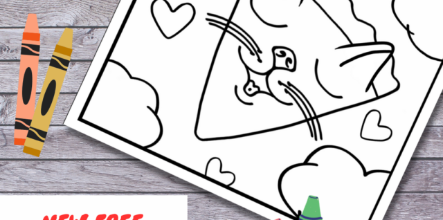 Free Cat Face Pie in the Sky Coloring Page