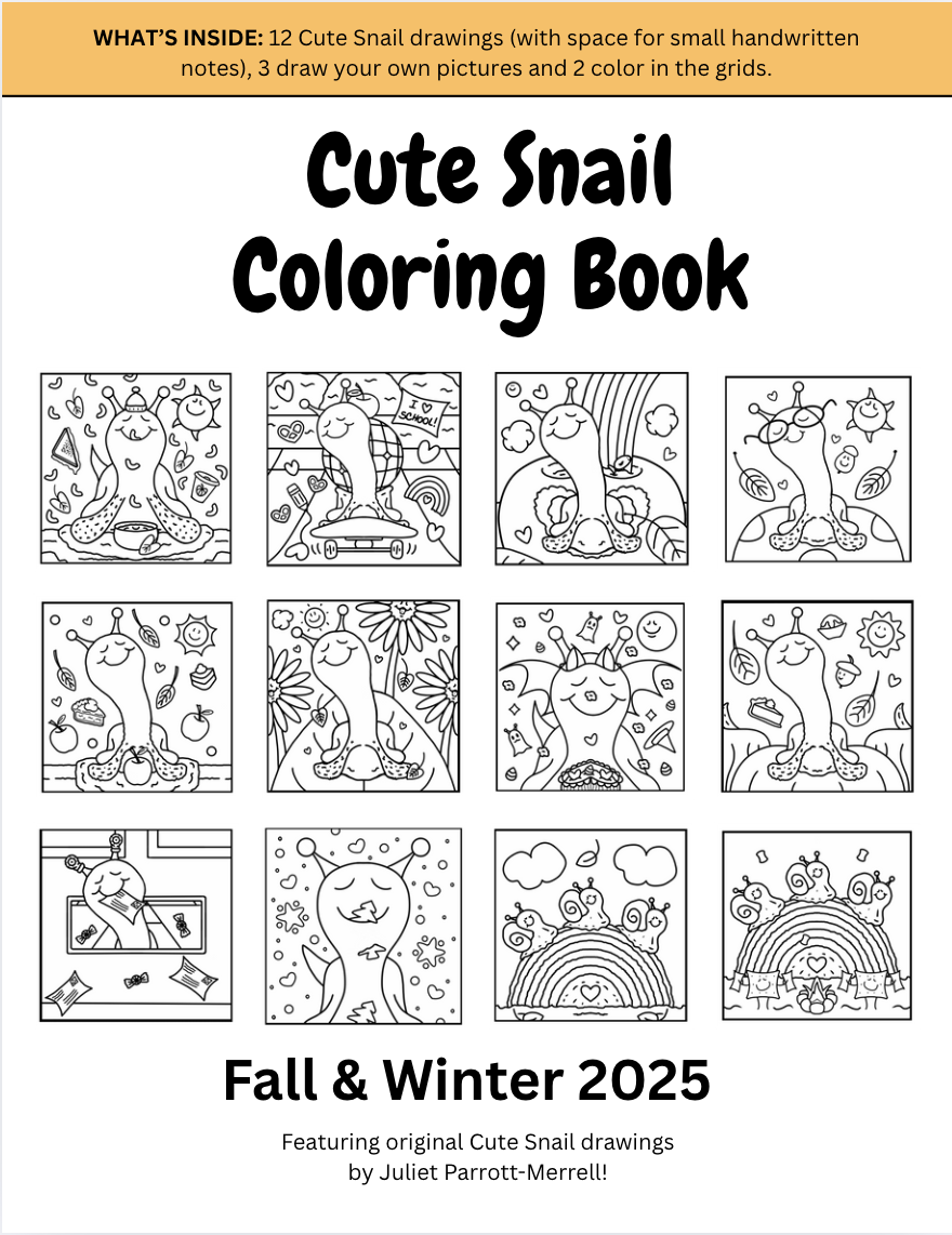 FREE Cute Snail Fall & Winter Coloring Book