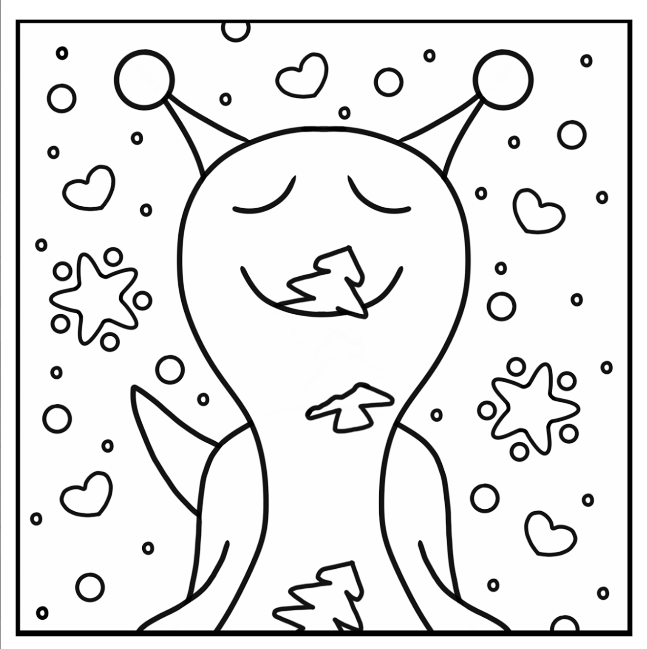 Cute Snail With Christmas Cookie Winter Holiday Coloring Page