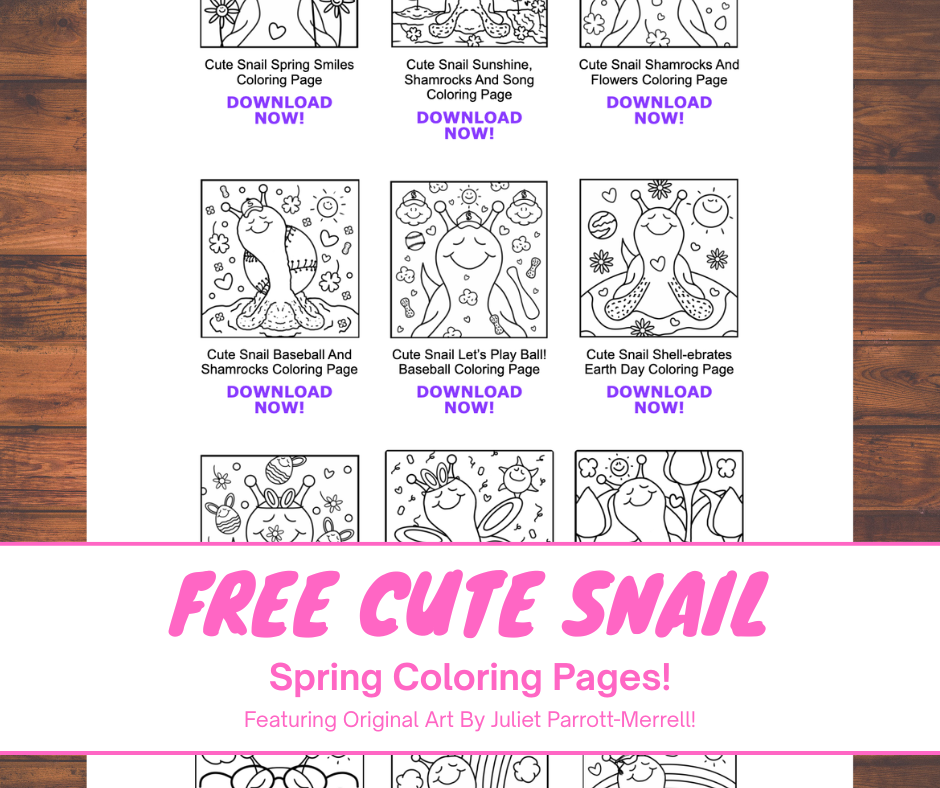 BLOG POST COVER: Free Cute Snail Spring Coloring Pages