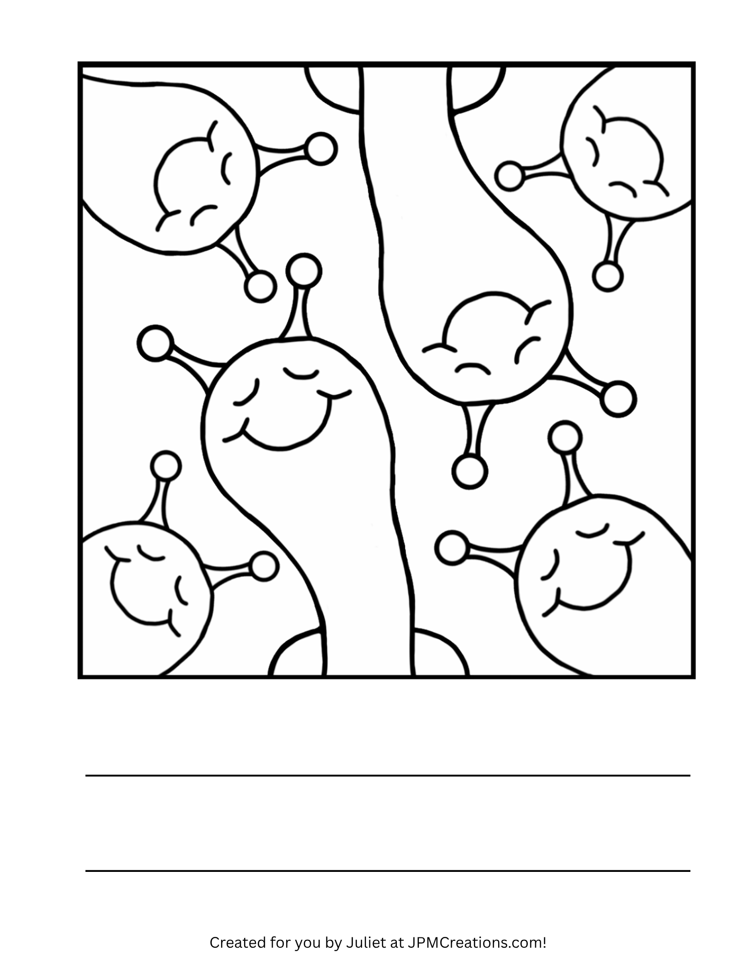 FREE: Cute Snail And Friends Coloring Page (Letter Size)