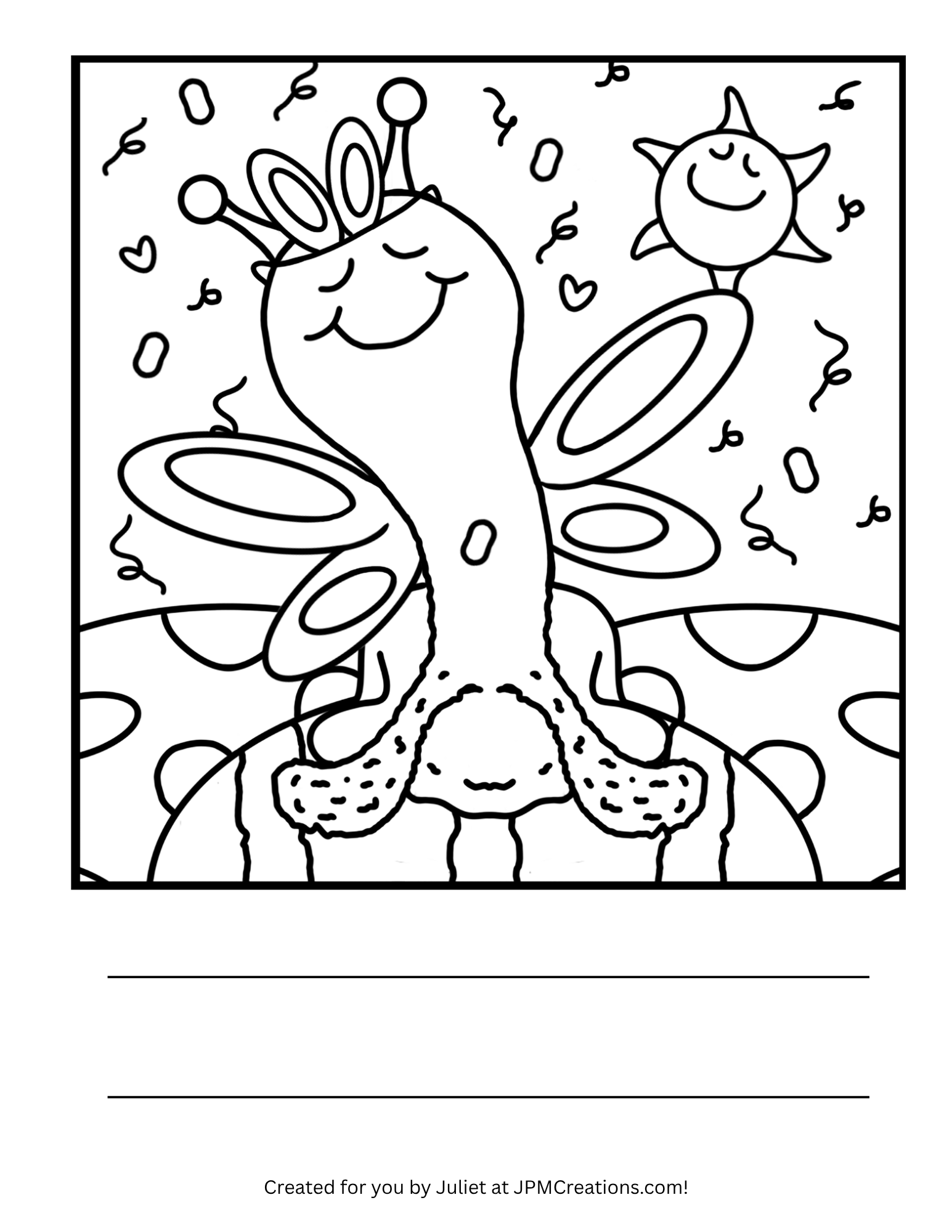 FREE Cute Snail Easter Bunny-Fly Coloring Page (Letter Size)