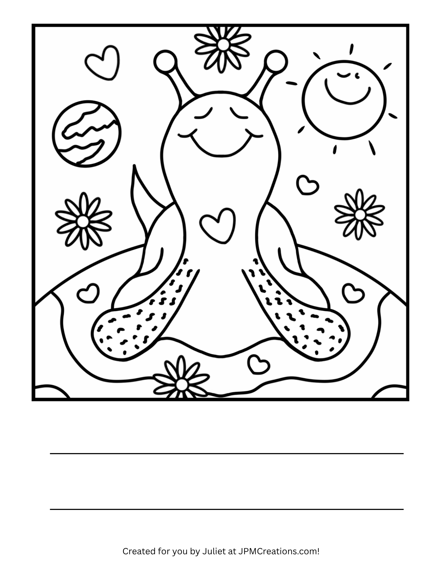 FREE Cute Snail Shell-ebrates Earth Day Coloring Page (Letter Size)