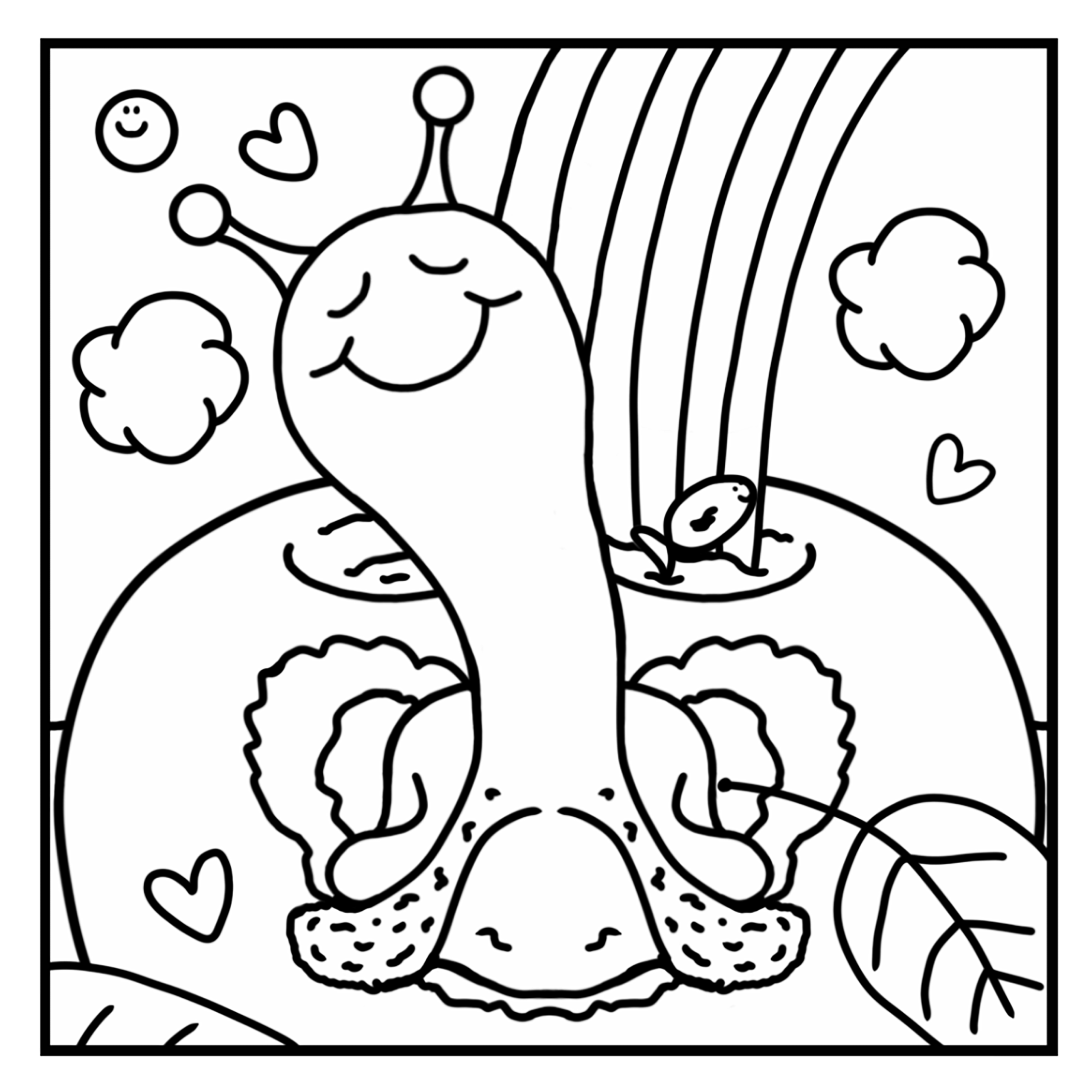 Cute Snail Thank You Teacher Coloring Page