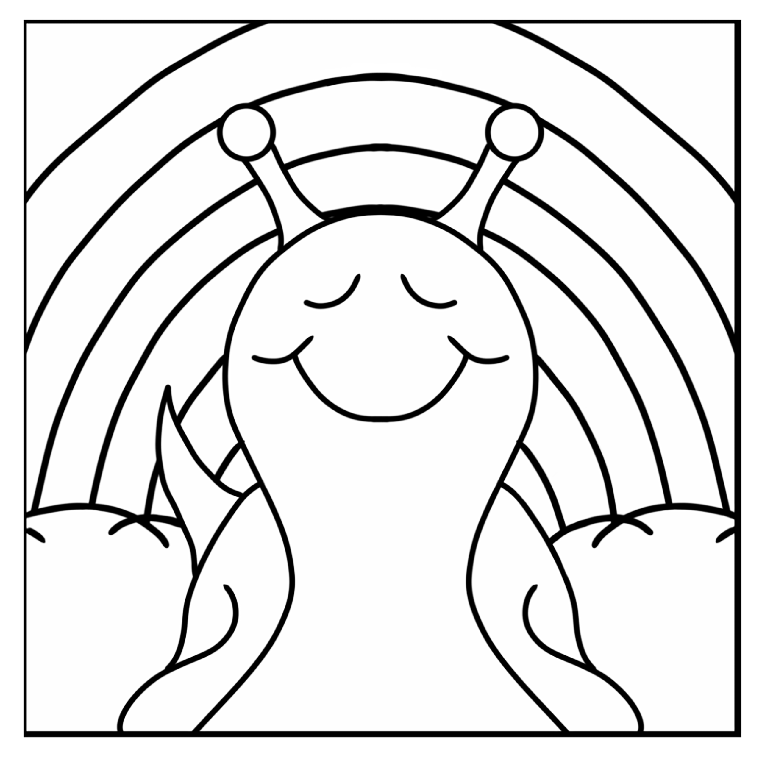 Cute Snail With Rainbow Coloring Page
