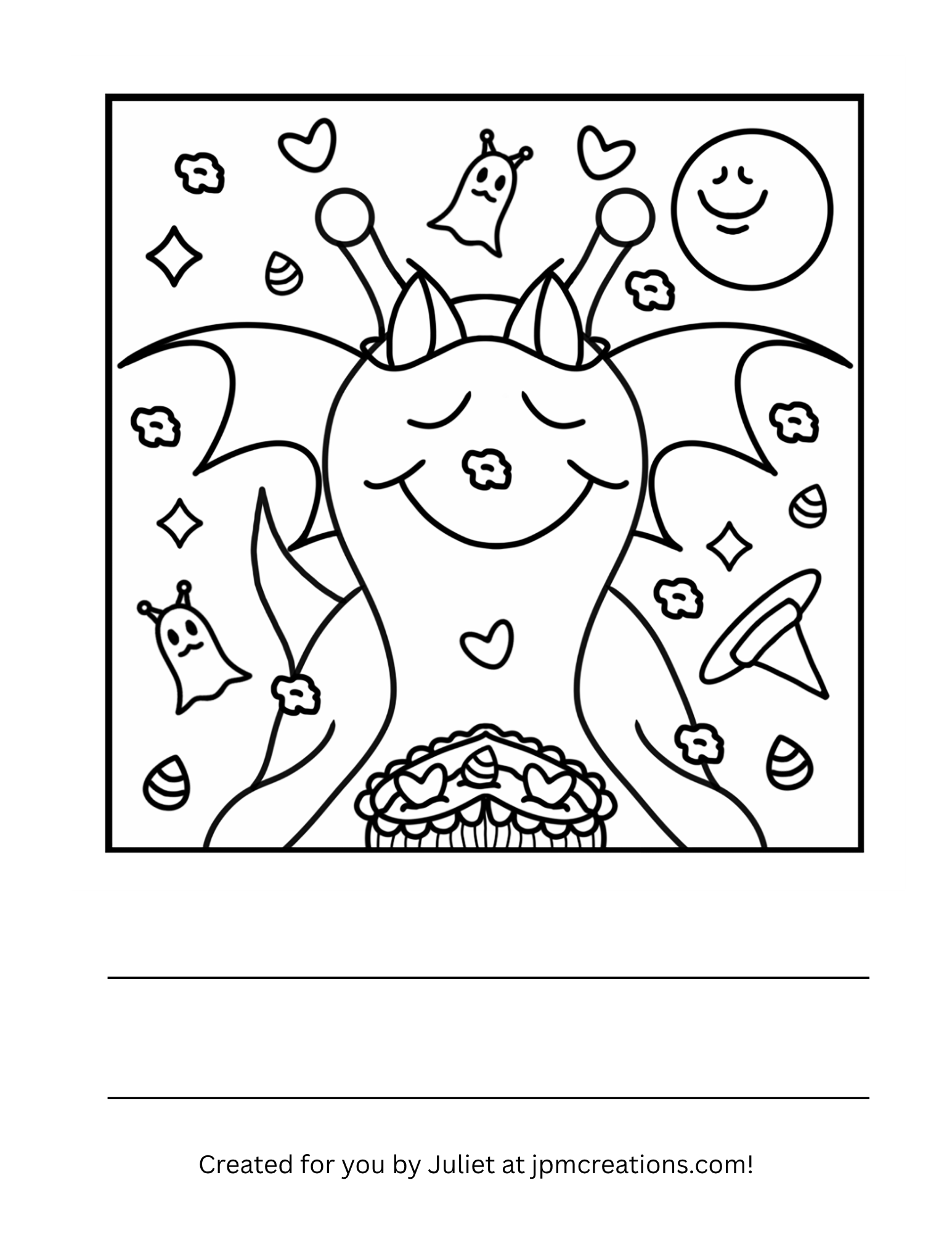 Cute Snail Bat Snail Happy Halloween Coloring Page