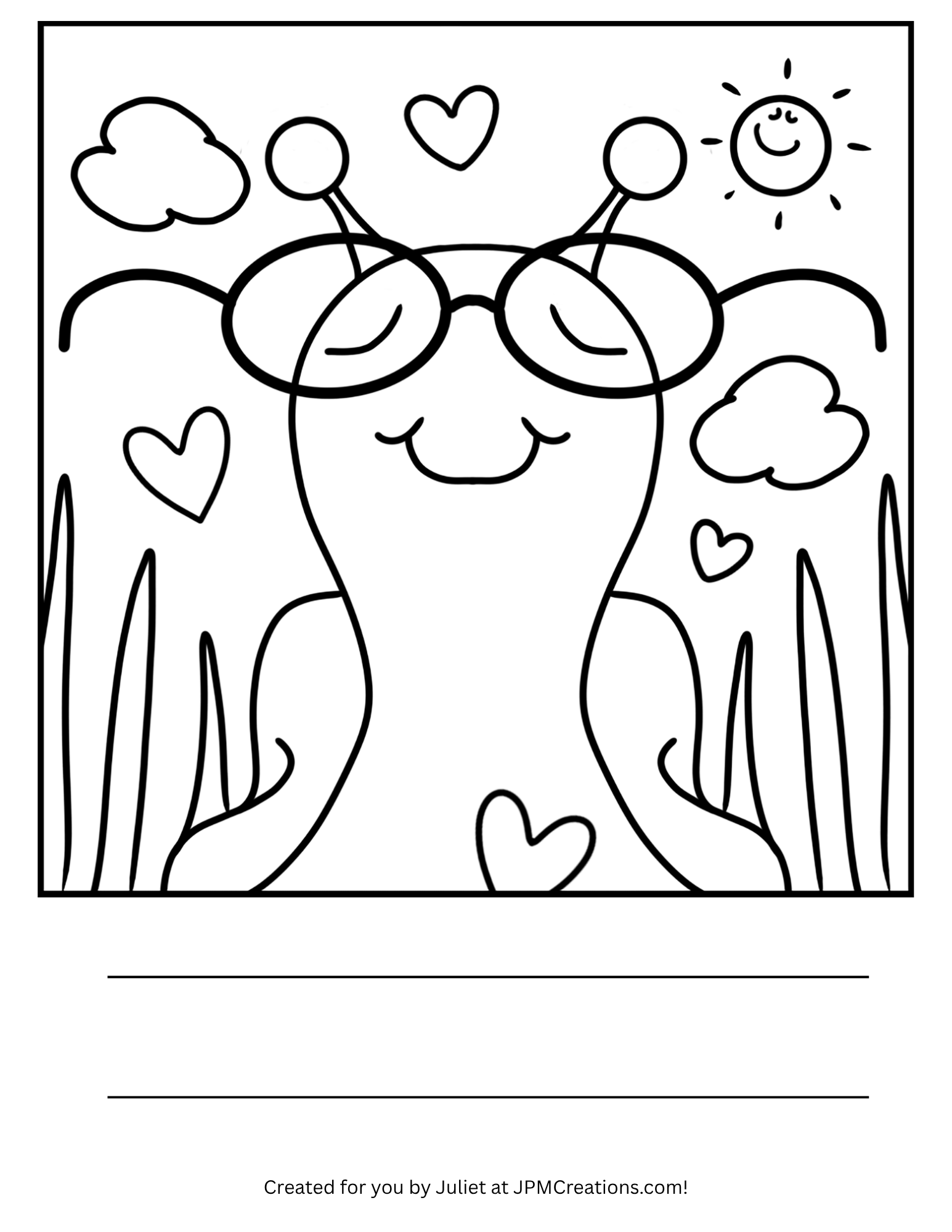 Cute Snail Bright Day Coloring Page