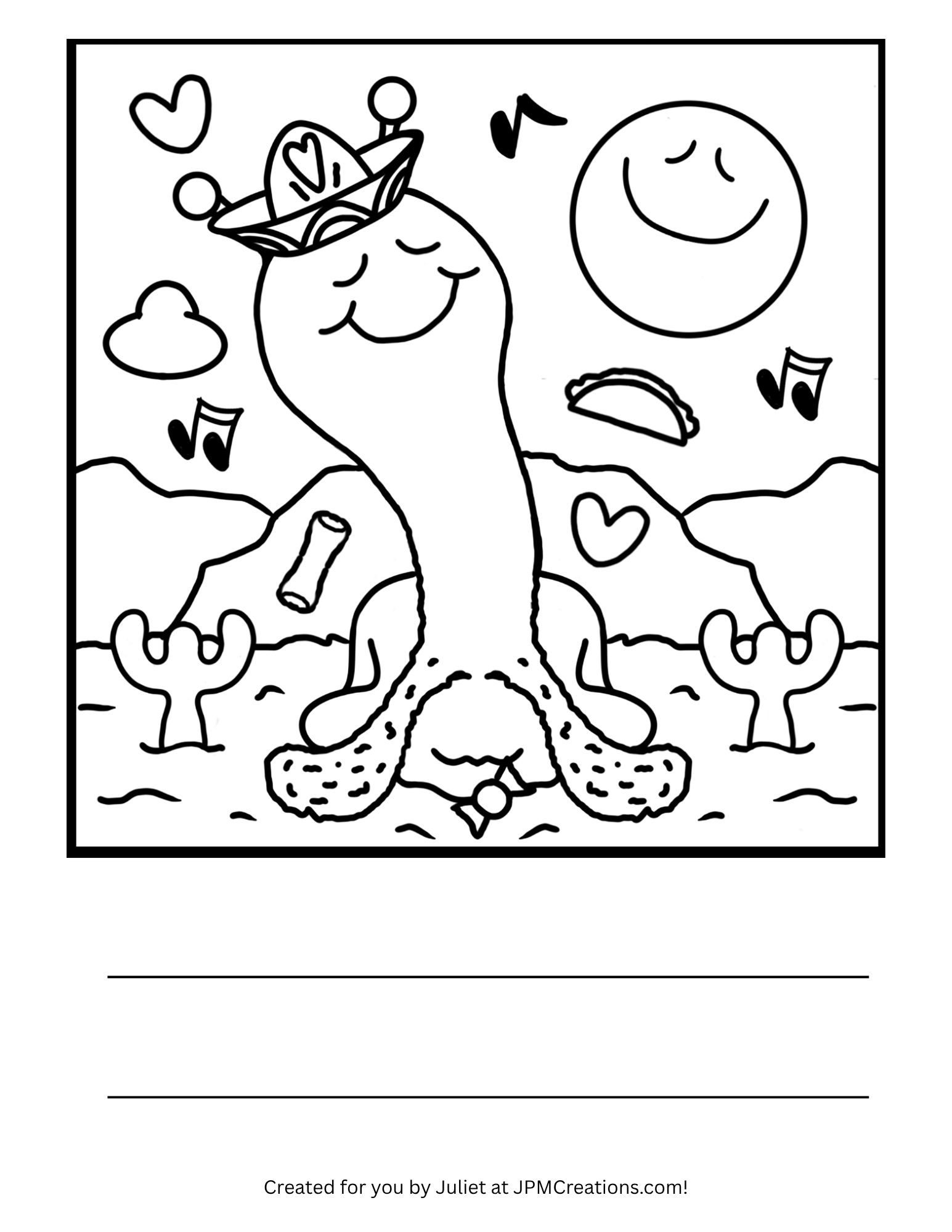 Cute Snail Cinco De Mayo Coloring Page