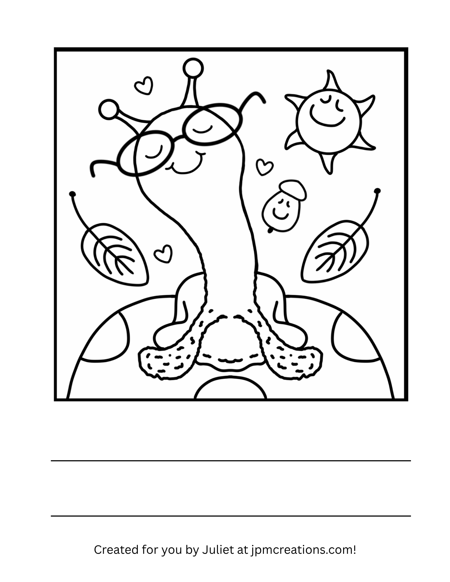 Cute Snail With Glasses Sitting On A Mushroom Coloring Page