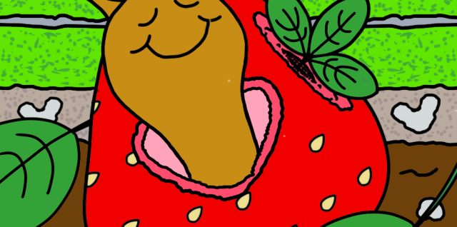 Cute Snail Strawberry Garden Smiles (Colored)