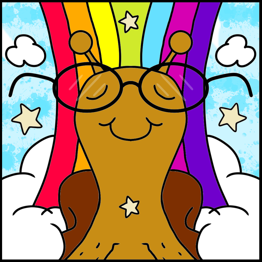 Cute Snail With Rainbow Stars And Glasses (colored 2026)