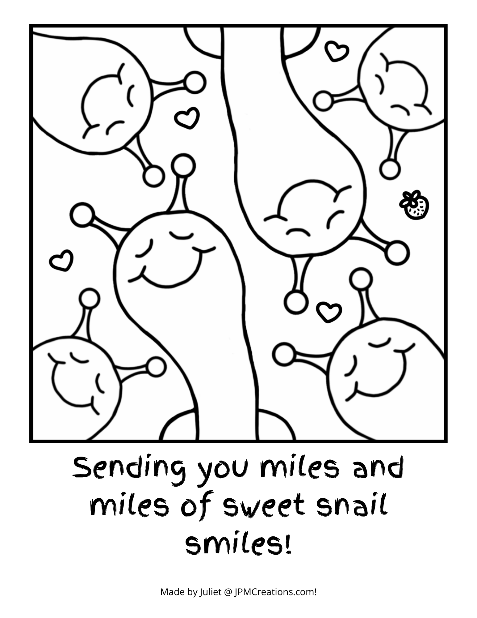 Cute Snail  And Friends Miles Of Smiles Coloring Page